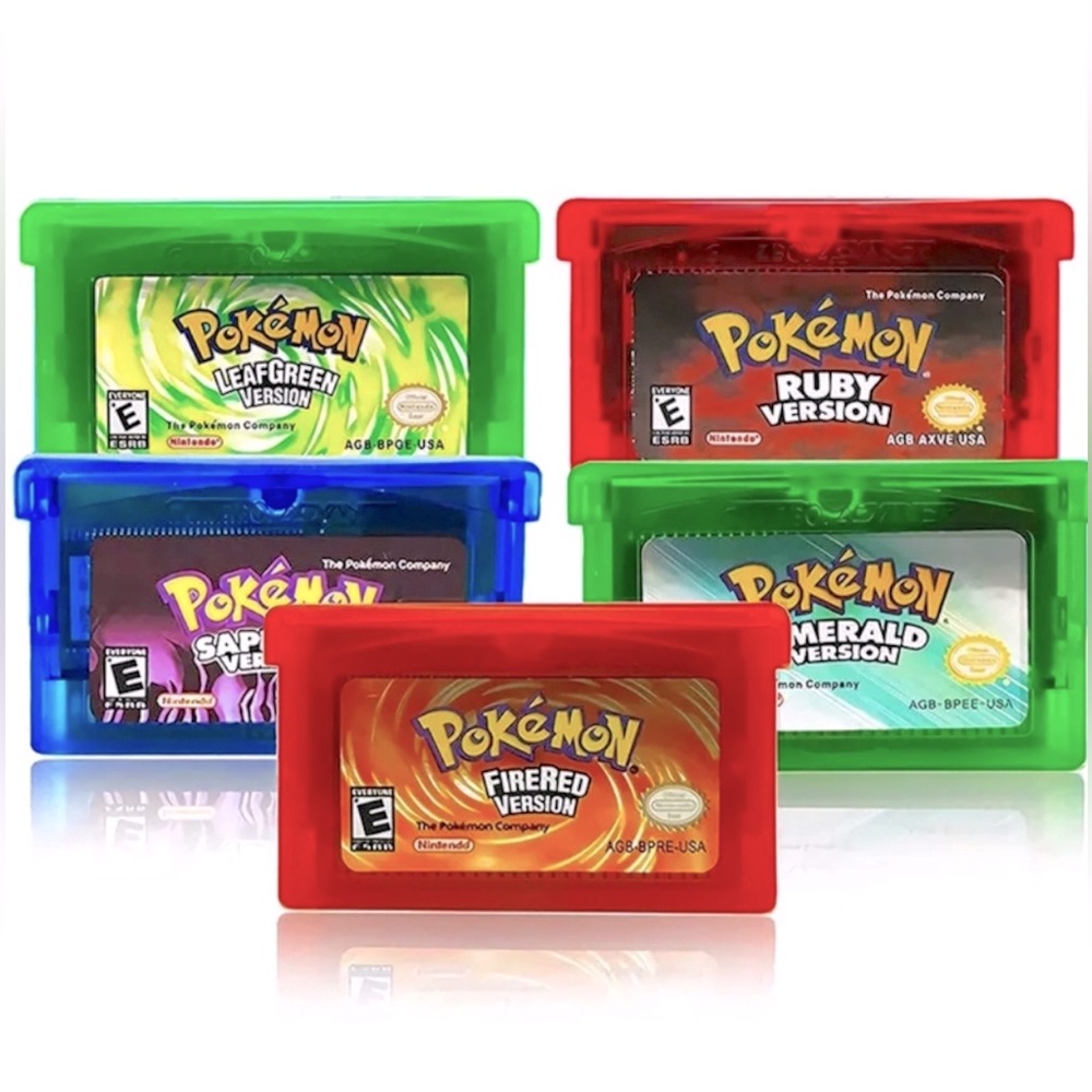 Pokemom Gameboy GBA Games Saphire, Ruby, Emerald, Fire Red, Leaf Green
